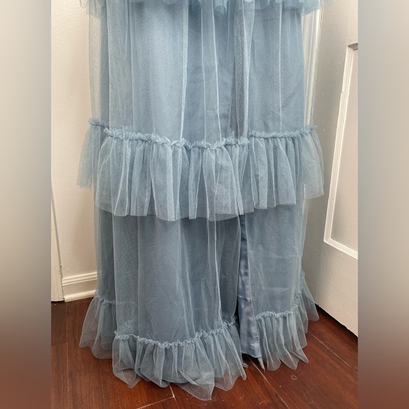 REVELY NWT Frankie Convertible Satin & Tul Le Dress in French Blue - Picture 3 of 15